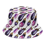 Watercolor Eggplant Pattern Print Bucket Hat