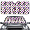 Watercolor Eggplant Pattern Print Car Windshield Sun Shade