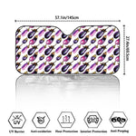 Watercolor Eggplant Pattern Print Car Windshield Sun Shade