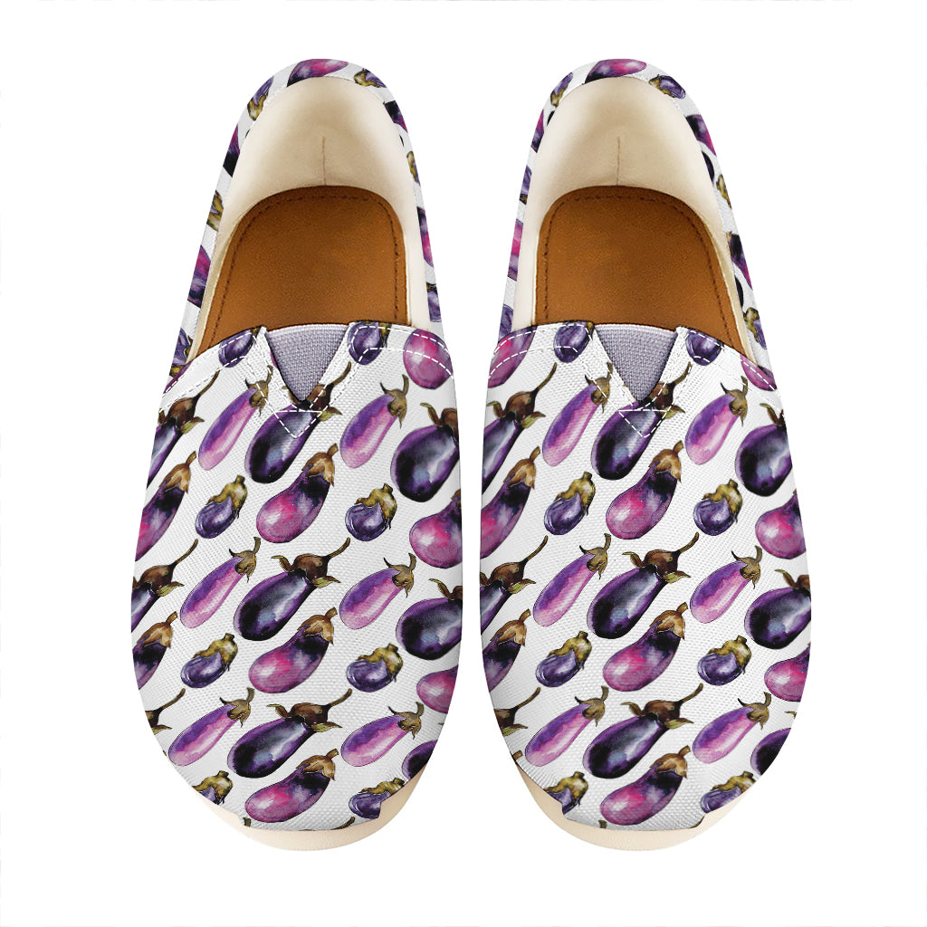 Watercolor Eggplant Pattern Print Casual Shoes