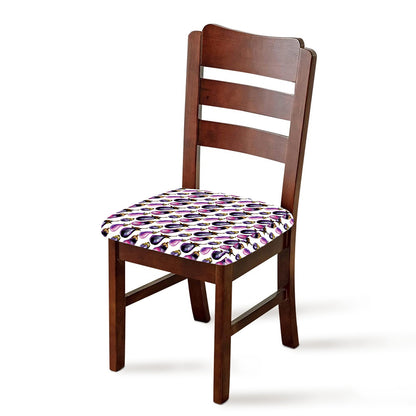 Watercolor Eggplant Pattern Print Chair Cushion Cover