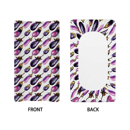 Watercolor Eggplant Pattern Print Changing Pad Cover