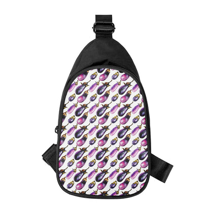 Watercolor Eggplant Pattern Print Chest Bag