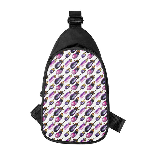 Watercolor Eggplant Pattern Print Chest Bag