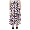 Watercolor Eggplant Pattern Print Chiffon Maxi Skirt