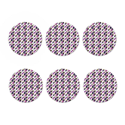 Watercolor Eggplant Pattern Print Coaster Set