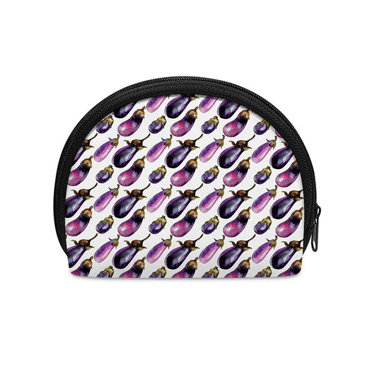 Watercolor Eggplant Pattern Print Coin Purse