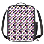 Watercolor Eggplant Pattern Print Crossbody Lunch Bag