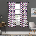 Watercolor Eggplant Pattern Print Grommet Curtain Panels