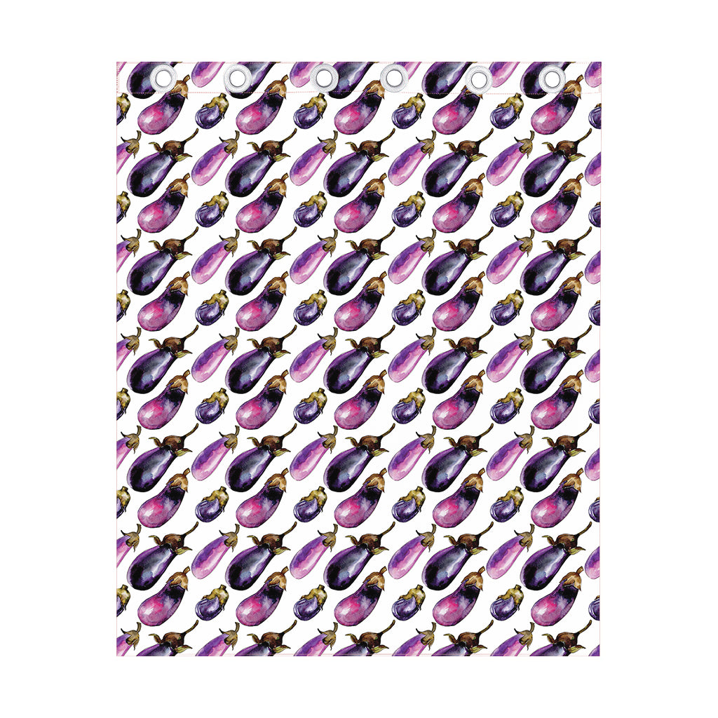 Watercolor Eggplant Pattern Print Curtain