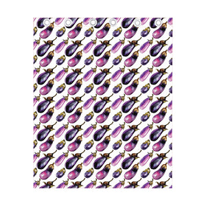 Watercolor Eggplant Pattern Print Curtain