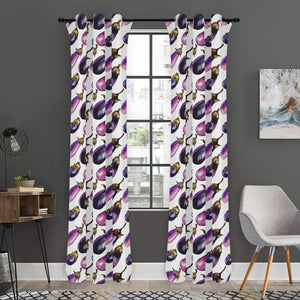 Watercolor Eggplant Pattern Print Curtain