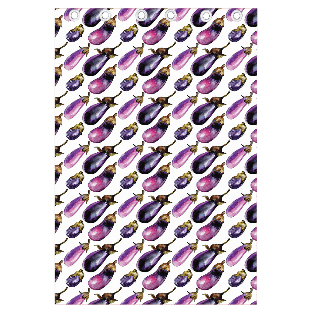 Watercolor Eggplant Pattern Print Curtain