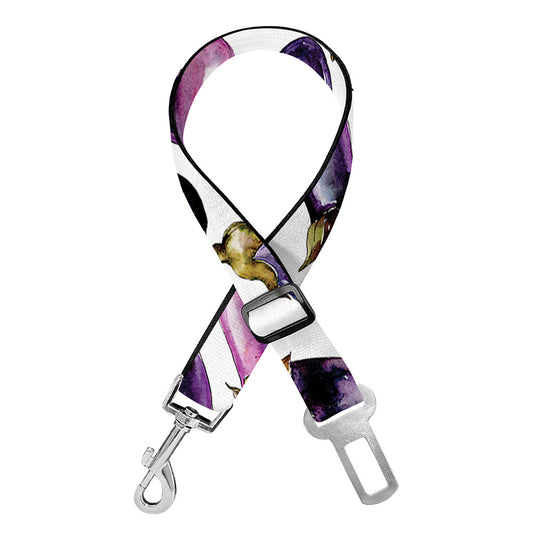 Watercolor Eggplant Pattern Print Dog Seat Belt