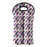 Watercolor Eggplant Pattern Print Double Neoprene Wine Tote