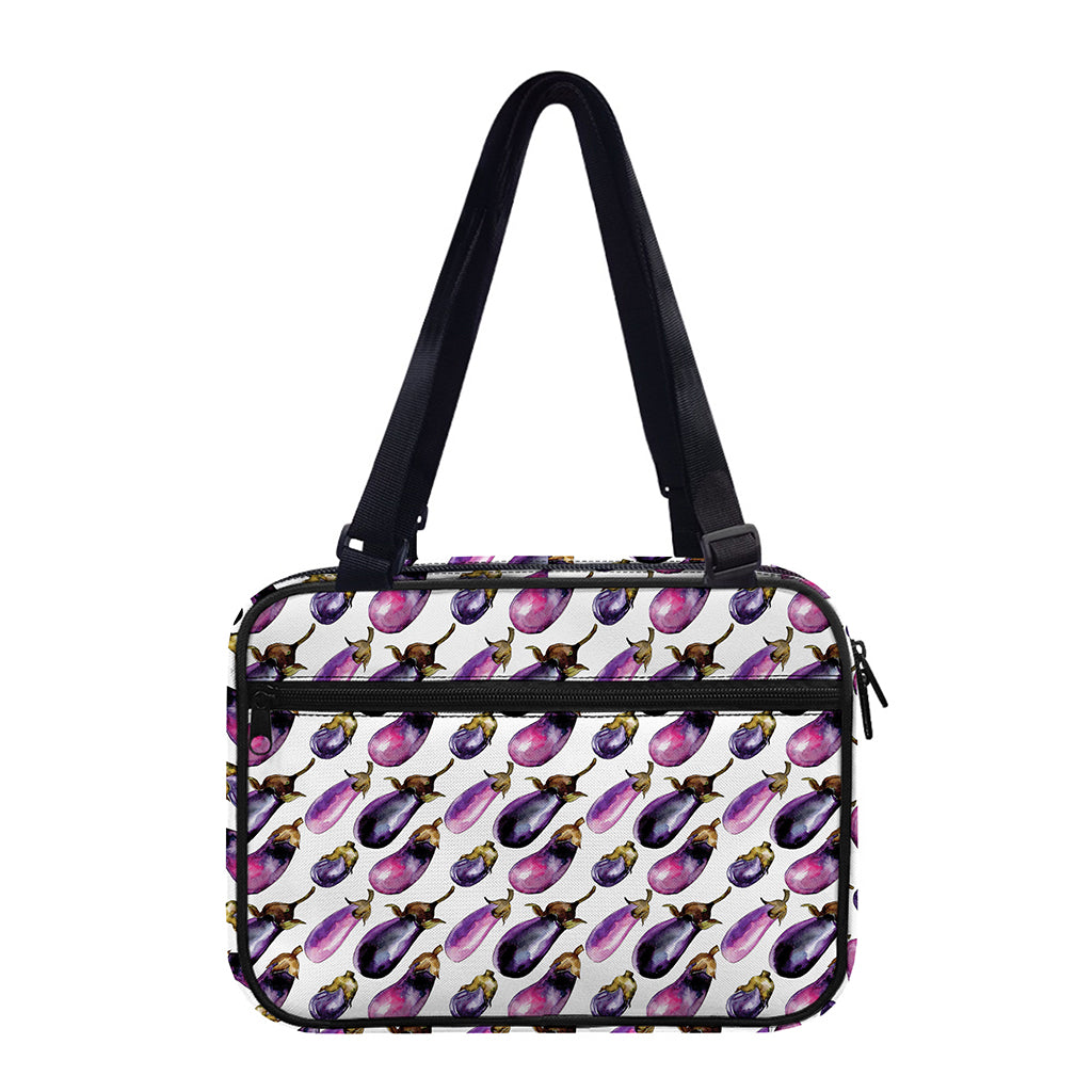 Watercolor Eggplant Pattern Print Double Strap Bible Bag