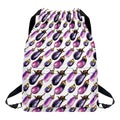 Watercolor Eggplant Pattern Print Drawstring Backpack