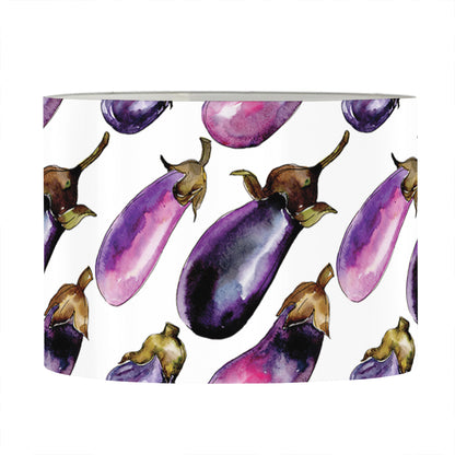 Watercolor Eggplant Pattern Print Drum Lamp Shade