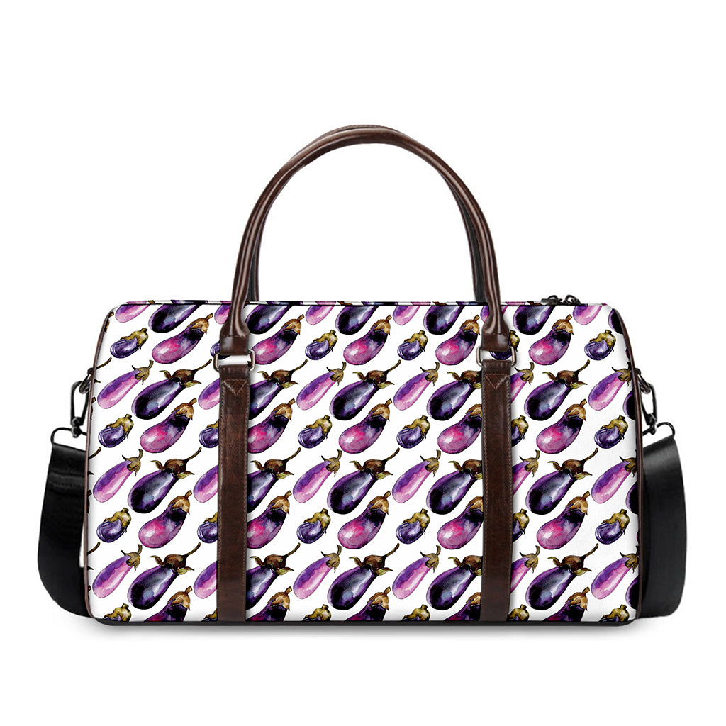 Watercolor Eggplant Pattern Print Duffle Bag