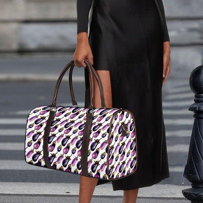 Watercolor Eggplant Pattern Print Duffle Bag