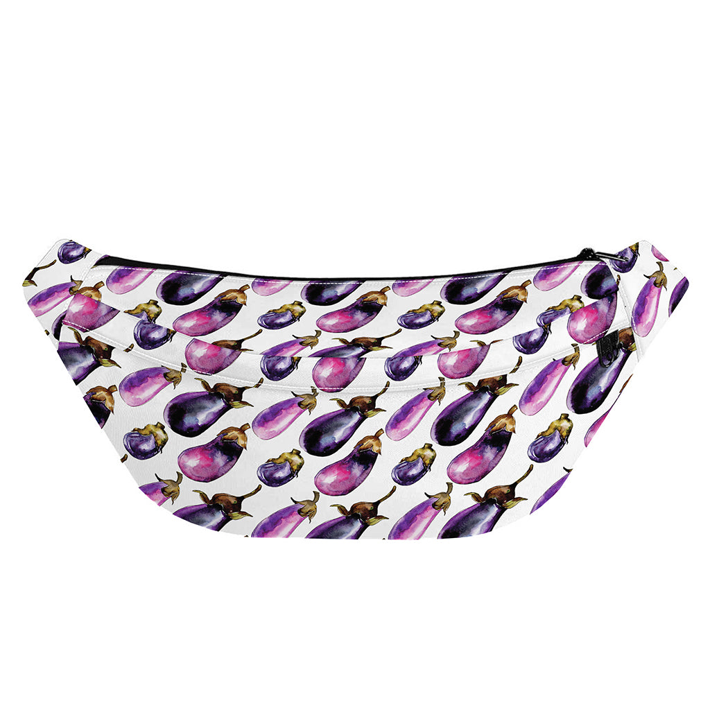 Watercolor Eggplant Pattern Print Fanny Pack