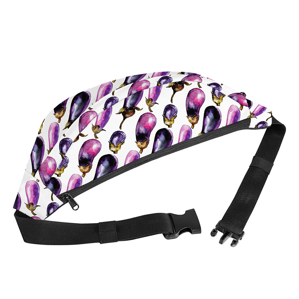 Watercolor Eggplant Pattern Print Fanny Pack
