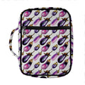 Watercolor Eggplant Pattern Print Front Pocket Bible Bag