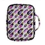 Watercolor Eggplant Pattern Print Front Pocket Bible Bag