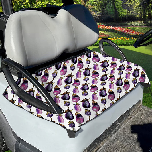 Watercolor Eggplant Pattern Print Golf Cart Seat Cover