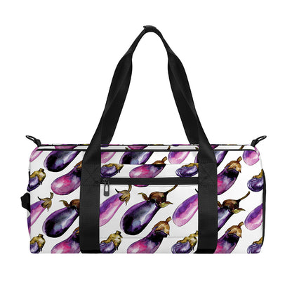 Watercolor Eggplant Pattern Print Gym Bag