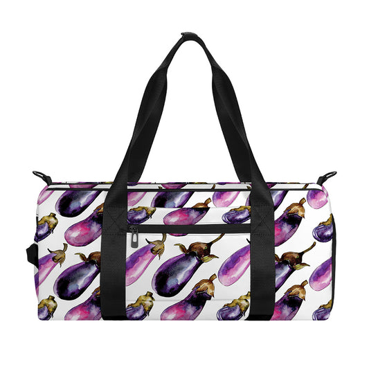 Watercolor Eggplant Pattern Print Gym Bag