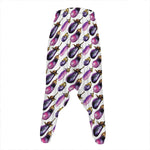 Watercolor Eggplant Pattern Print Hammer Pants