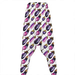 Watercolor Eggplant Pattern Print Hammer Pants