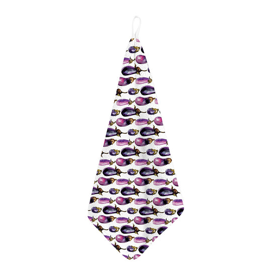 Watercolor Eggplant Pattern Print Hand Towel
