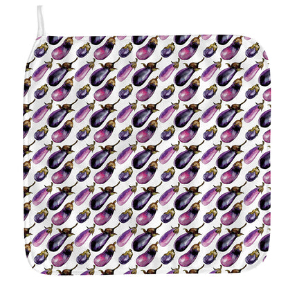 Watercolor Eggplant Pattern Print Hand Towel