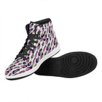 Watercolor Eggplant Pattern Print High Top Leather Sneakers