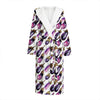 Watercolor Eggplant Pattern Print Hooded Bathrobe