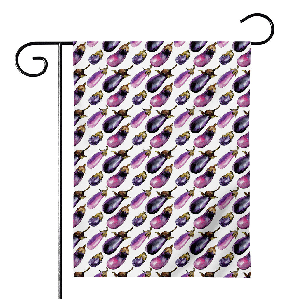 Watercolor Eggplant Pattern Print House Flag