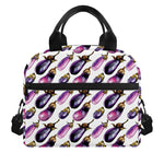 Watercolor Eggplant Pattern Print Insulated Lunch Bag
