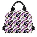 Watercolor Eggplant Pattern Print Insulated Lunch Bag