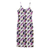 Watercolor Eggplant Pattern Print Jersey Midi Cami Dress