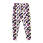 Watercolor Eggplant Pattern Print Jogger Pants