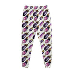 Watercolor Eggplant Pattern Print Jogger Pants