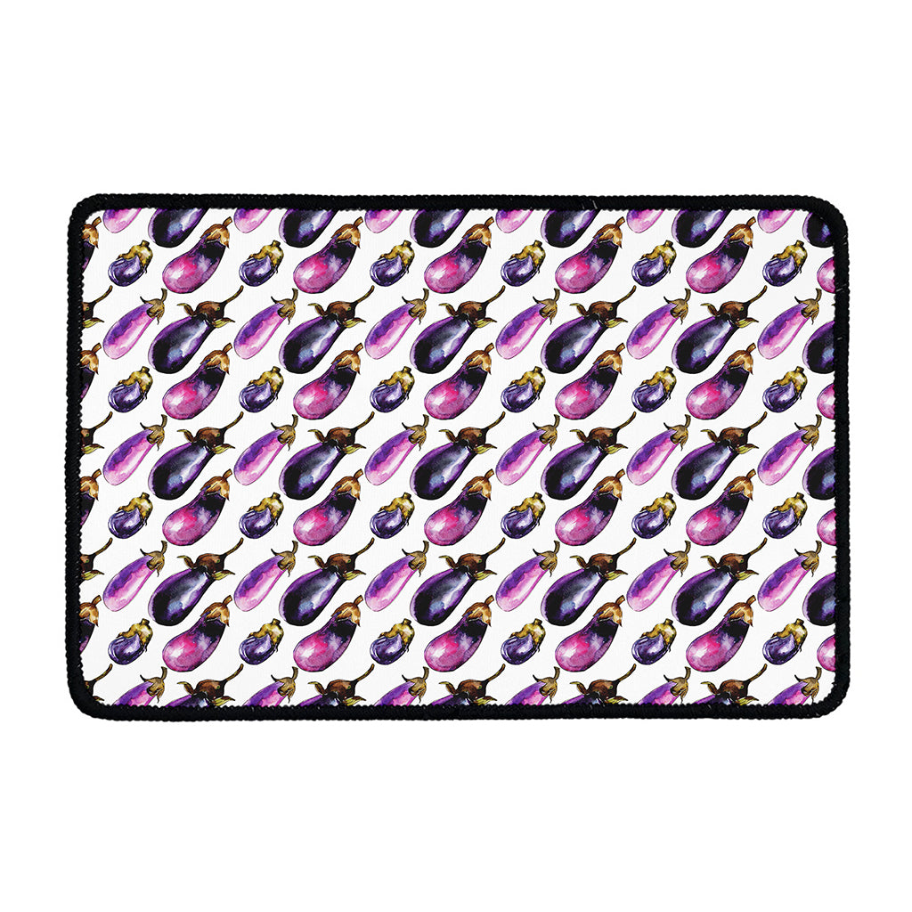 Watercolor Eggplant Pattern Print Kitchen Mat