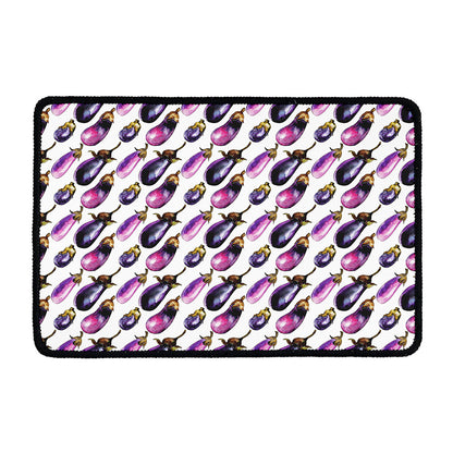 Watercolor Eggplant Pattern Print Kitchen Mat