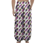 Watercolor Eggplant Pattern Print Lantern Pants