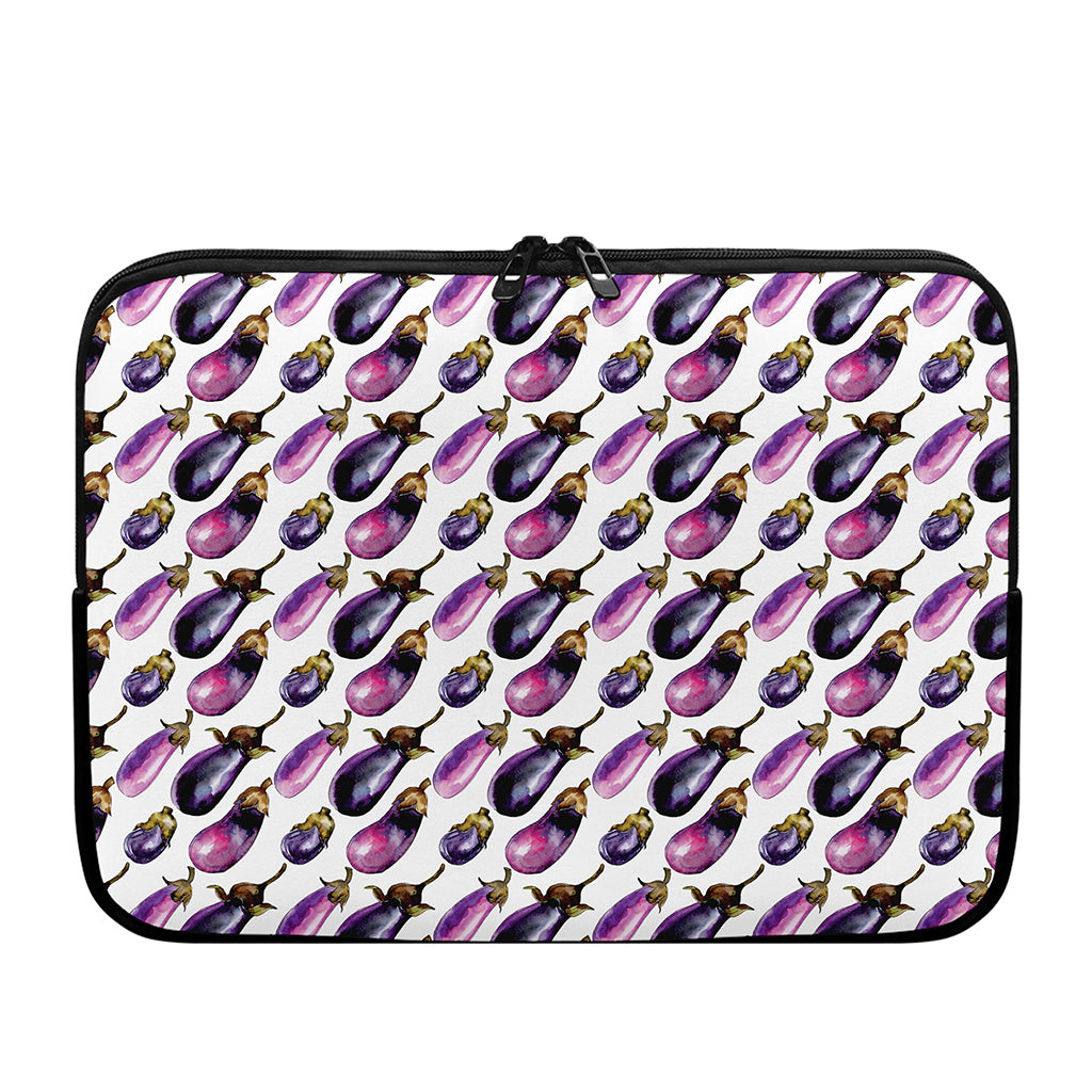 Watercolor Eggplant Pattern Print Laptop Sleeve