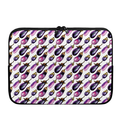 Watercolor Eggplant Pattern Print Laptop Sleeve
