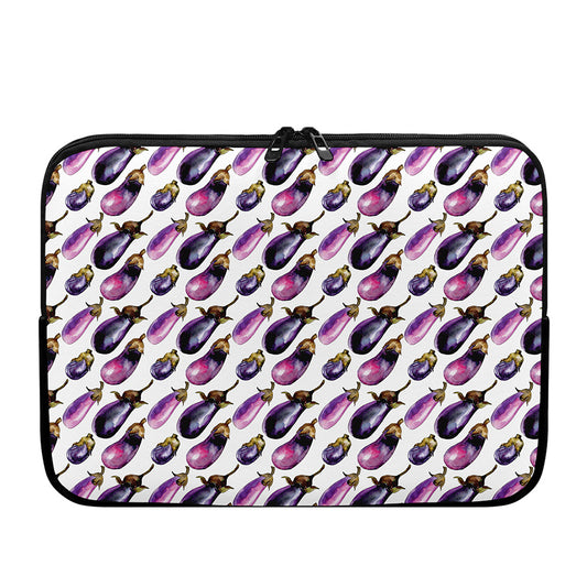 Watercolor Eggplant Pattern Print Laptop Sleeve