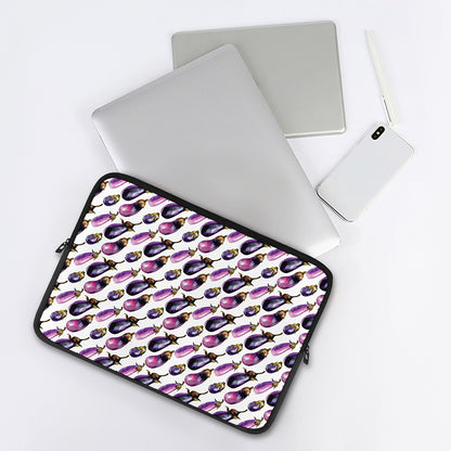 Watercolor Eggplant Pattern Print Laptop Sleeve